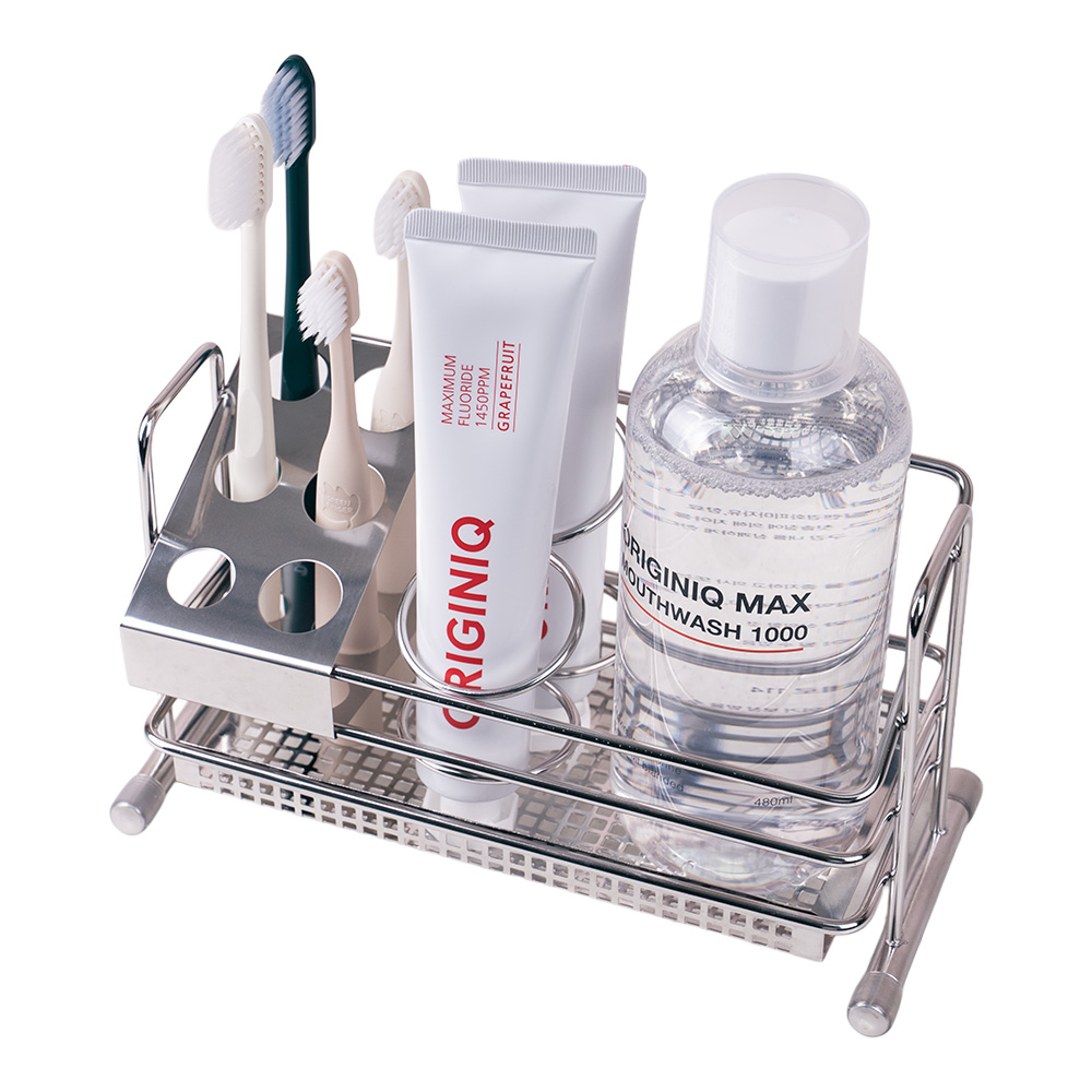 오리지니크 스텐 압연 바스캐디 칫솔 꽂이 면도기 치약 거치대, 1개, 단품 25,000원