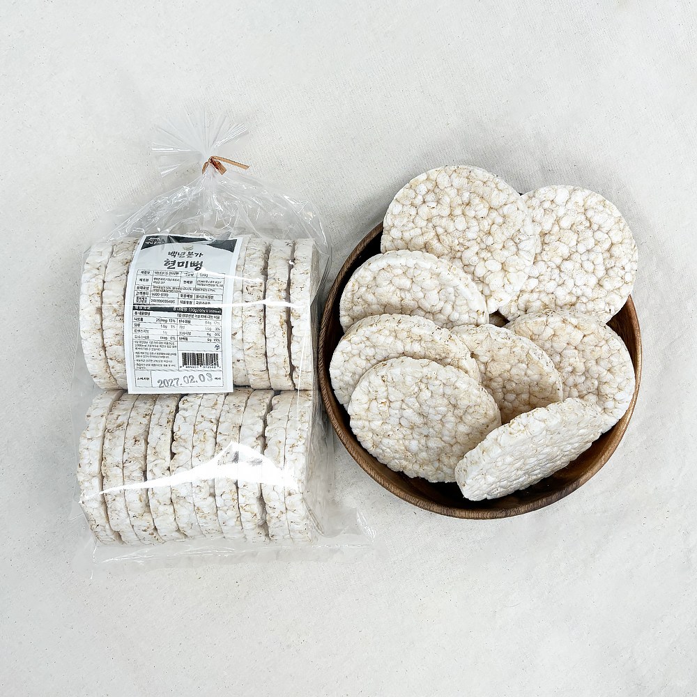백년본가 기름에 튀기지않은 바삭하고 고소한 무설탕 현미뻥, 120g, 3개 16,360원