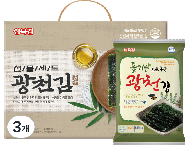 삼육김 광천김 선물세트 1호, 20g 10p 48,540원