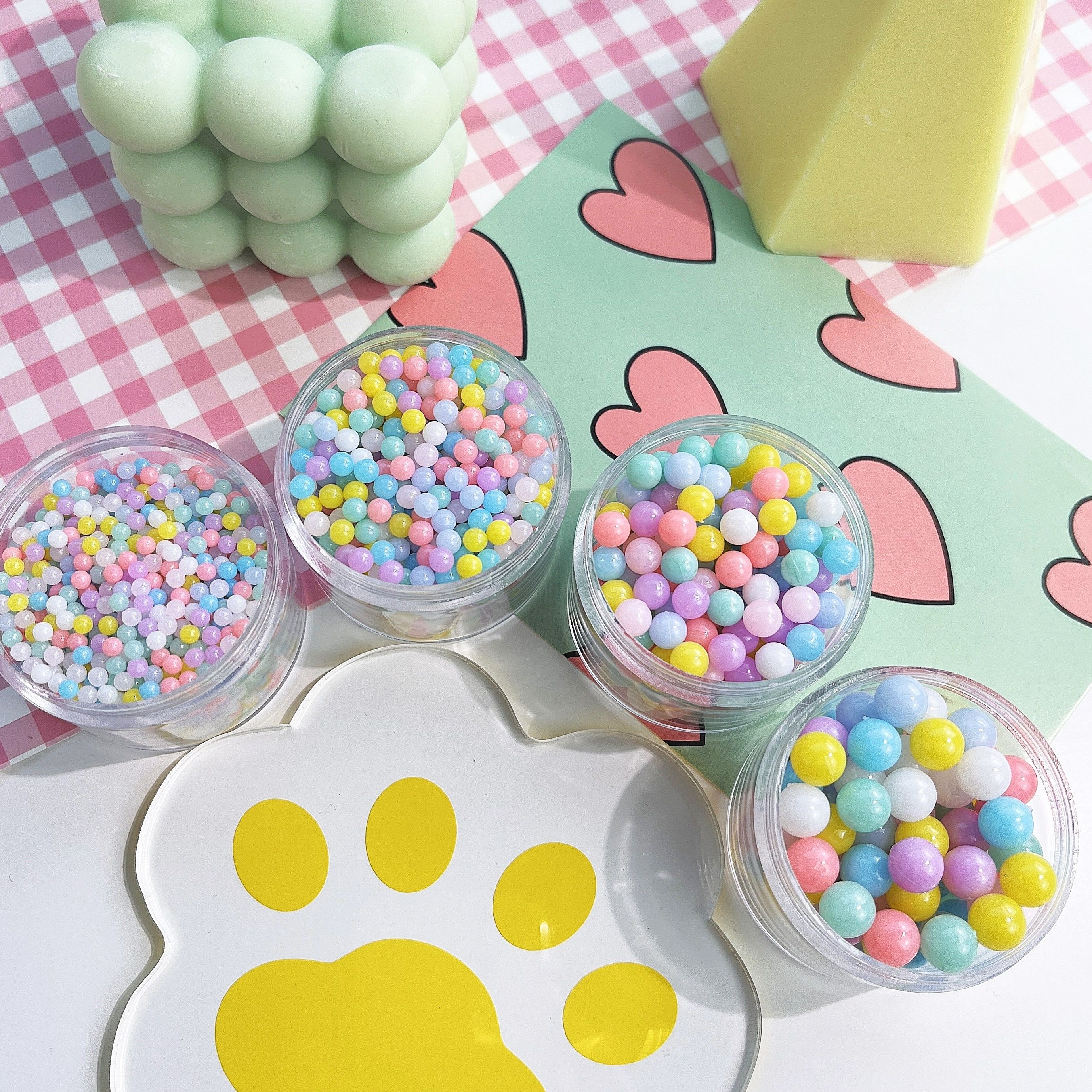 [100알]파스텔믹스 구멍없는 데코 구슬 4종 5-101 데코덴 슬라임 토핑 무구멍 레진, 1개 2,500원