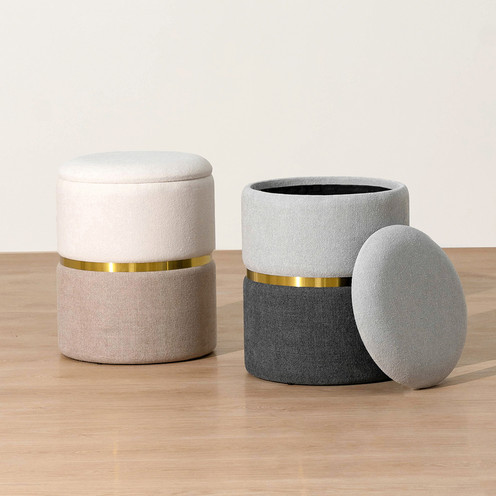 피카소가구 투투스툴 원형 화장대 수납스툴 보조 간이 침대의자, 1개, 그레이 27,000원