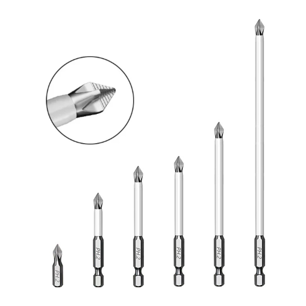 디와이툴즈 십자드라이버비트 6종세트 미끄럼방지 자성 고강도 드릴비트 PH2, 1세트 9,100원