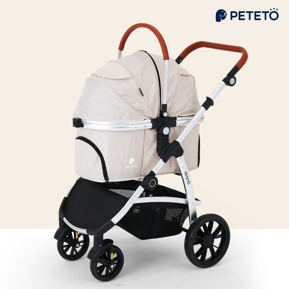 [코오롱보증] 강아지 접이식 유모차 반려동물 펫 고양이 애견 개모차 PETETO 페테토 COSMO, 디럭스 207,900원
