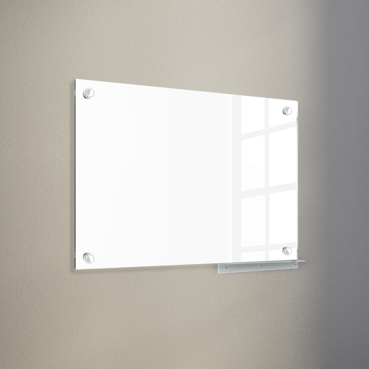 마이보드 다보형 유리 칠판 무지기본형 화이트 + 고급형 투명 펜받침대 세트, 강화유리 98,000원