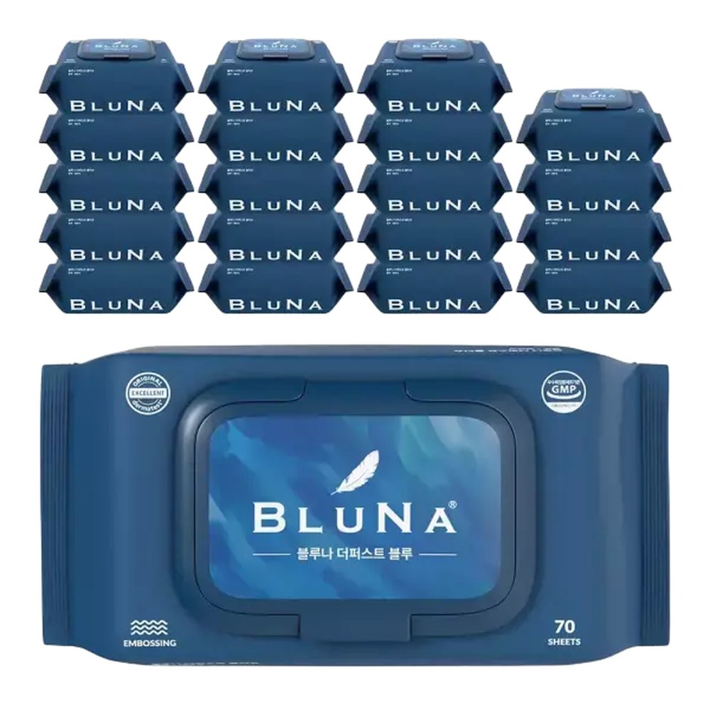 블루나 더퍼스트 물티슈 블루 캡형 엠보싱 두꺼운 아기물티슈 70매 20팩 10&10 38,090원