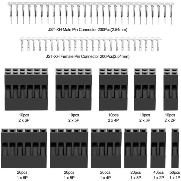 듀폰 커넥터 2.54mm 케이블 점퍼 와이어 핀 헤더 하우징 어소트 키트 수컷 크림프 핀 암컷 핀 터미널 커넥터 세트 620 개 15,800원