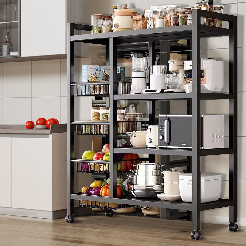 주방수납장 주방 수납장 조립식 진열장, 3단, 블랙 38,800원