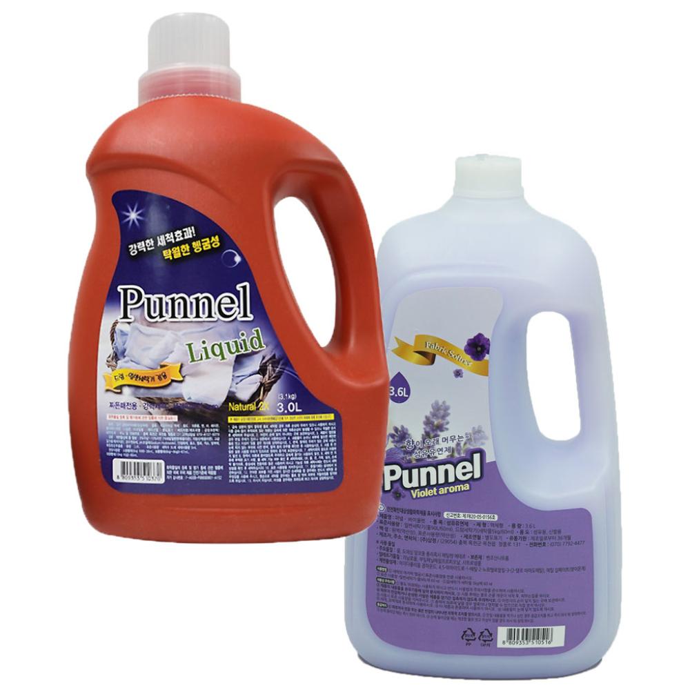 Punnel Set 액체세제 + 섬유유연제(퍼넬), 1개 24,600원