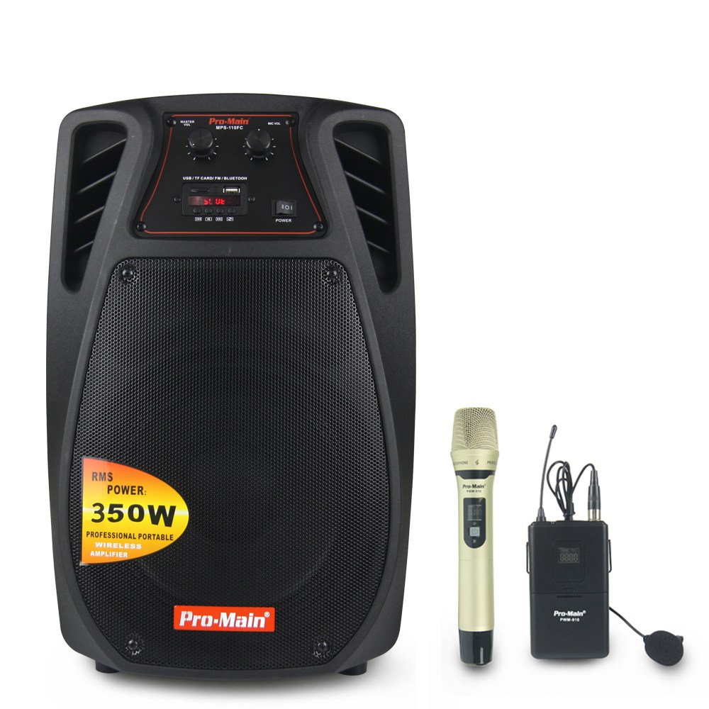 프로메인MPS-110FC 블루투스스피커 포터블앰프 이동식 충전식 앰프 350W 출력, 단일상품 440,000원