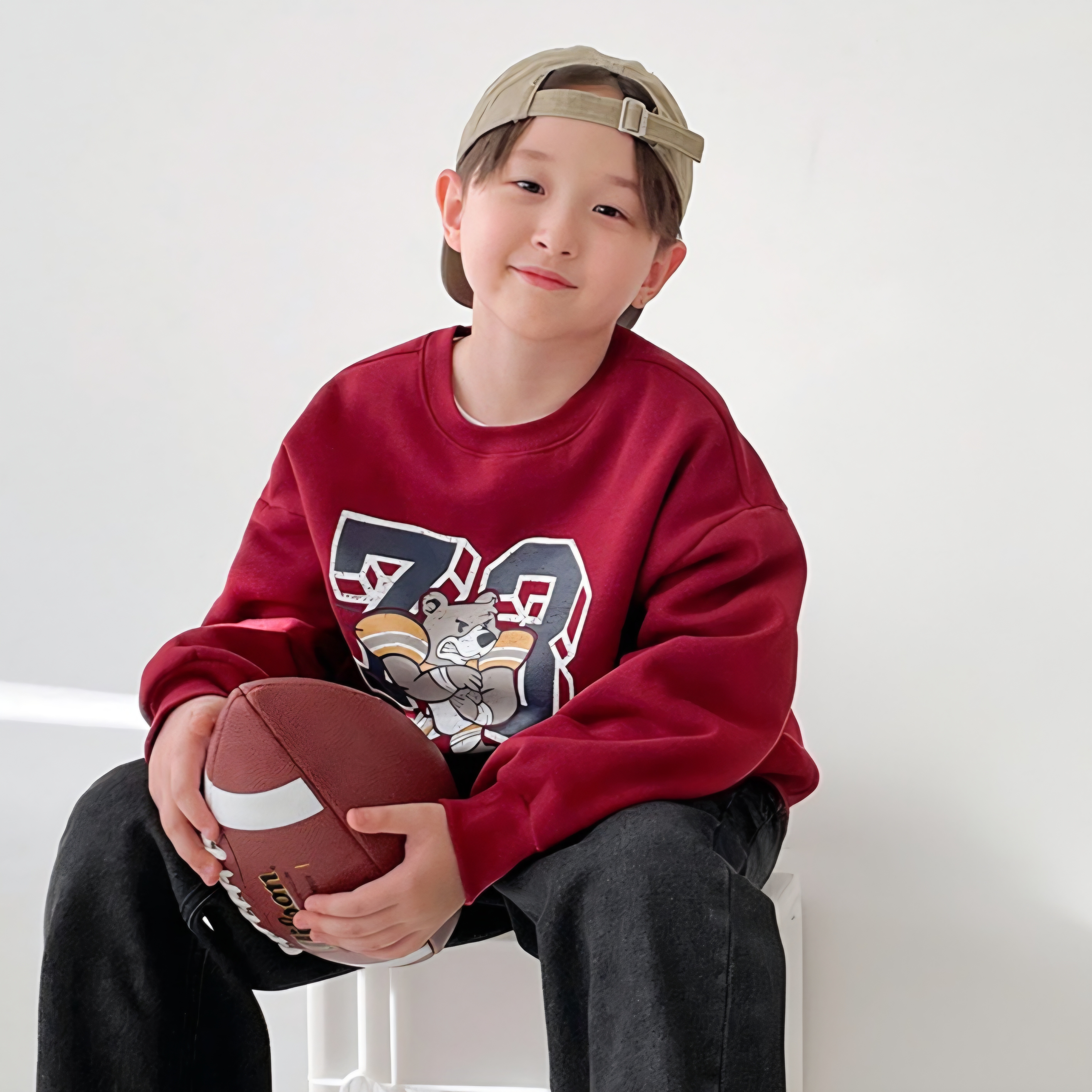 베리클로젯 주니어 하키 베어 기모 오버핏 맨투맨 35,800원