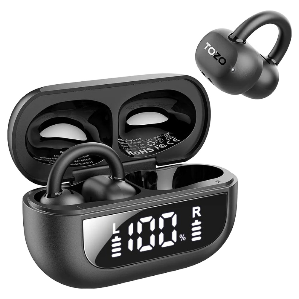 토조 오픈라임 AI 이어링 오픈형 귀찌 클립형 무선 블루투스 이어폰, OpenRhyme / T13064, 블랙 35,170원