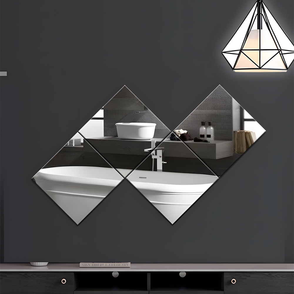 SMIRIA  붙이는 접착식 아크릴 거울 부착형 깨지지 않는 안전한거울  30 x 30 cm 4매 세트 거실 현관 침실 17,030원