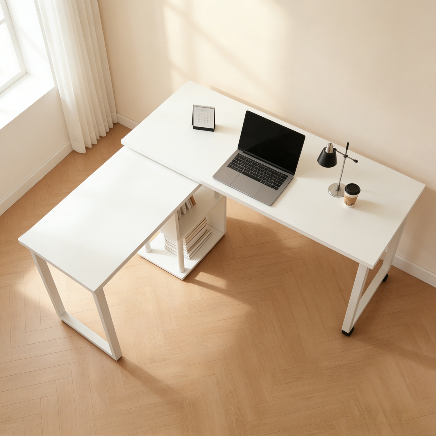 Unihome E0급 ㄱ자 360도 회전형 컴퓨터 게이밍 책상 확장형 사무용 테이블 99,000원