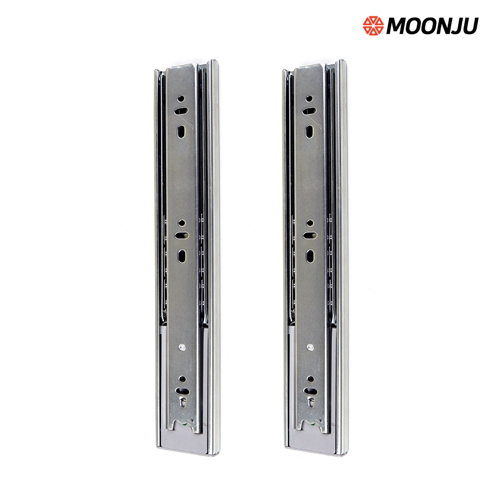 [철물공장] 문주 3단 45폭 댐핑 300mm 볼레일 서랍 책상 싱크대 레일, 1개, 3단 45폭 댐핑 300mm 7,400원