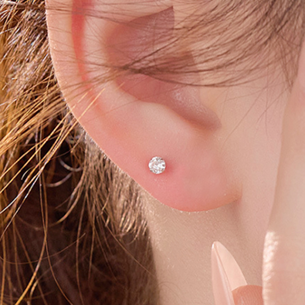 젤루나 여성용 써지컬 얇은 원큐빅 라운드 기본 바벨 볼 피어싱 3mm P-789 2p, 현재가 5,800원