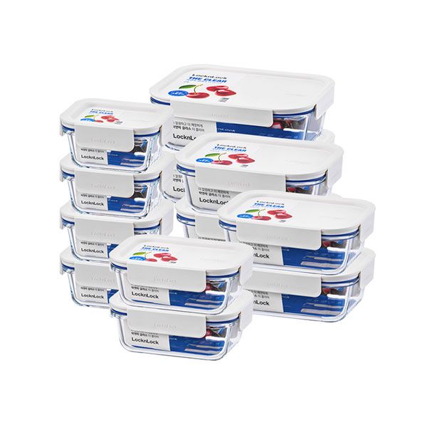 N구성락앤락 더 클리어 내열유리 밀폐용기 필수 12P 풀세트 193116, 현재가 87,700원