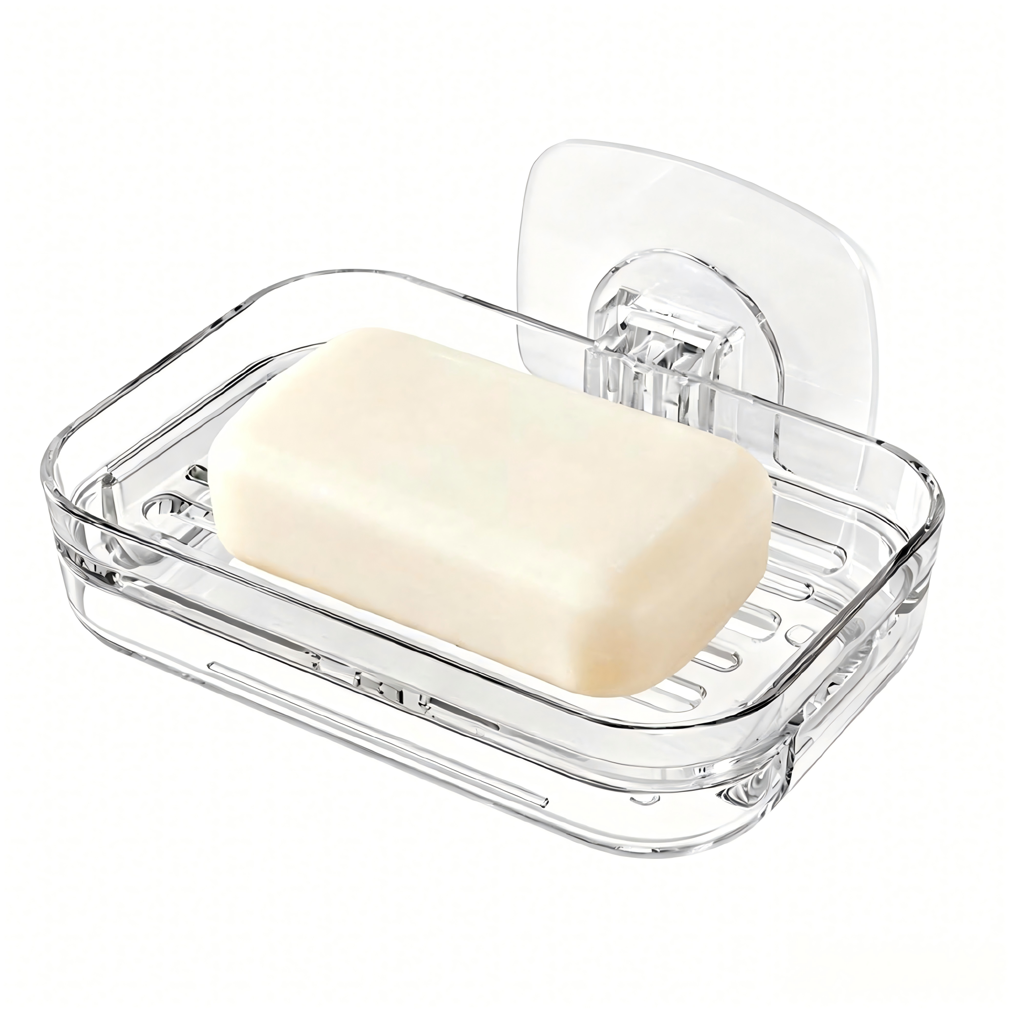 욕실 부착식 무타공 비누 트레이 수납 선반, 투명, 1개 4,990원