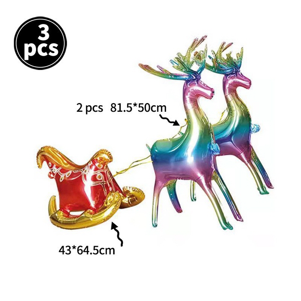클로이영 크리스마스 은박 호일풍선 루돌프 썰매 세트 (3m 와이어전구 증정) 6,000원