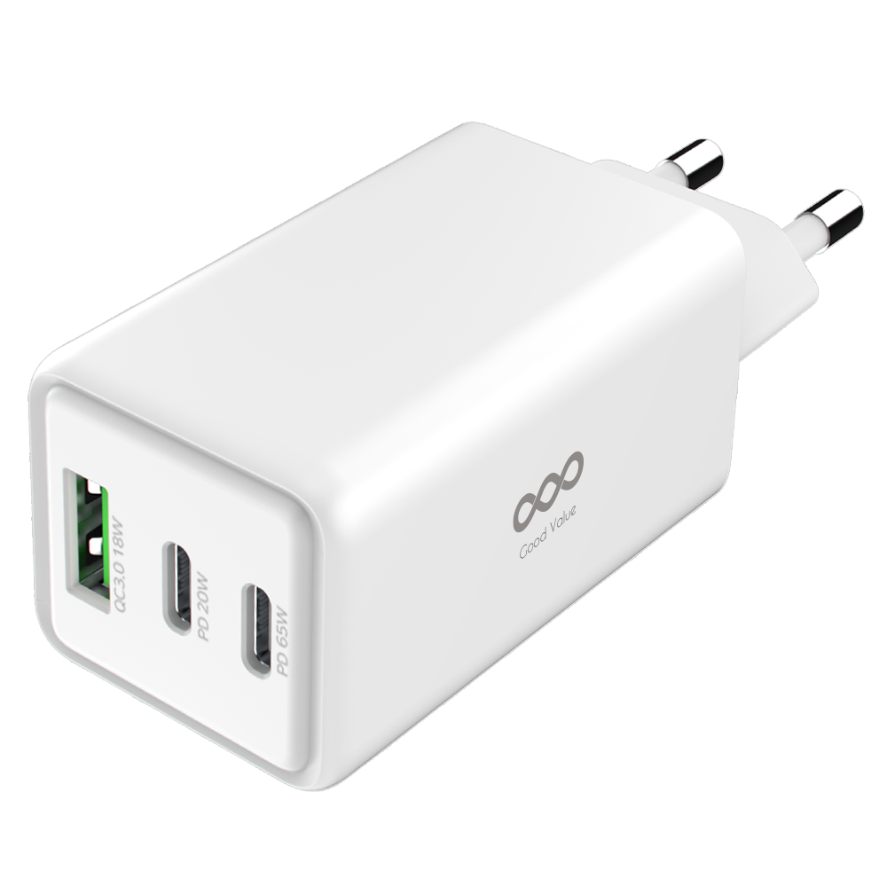 굿밸류 GaN 65W 멀티 3포트 초고속 충전기, 화이트, 1개 16,900원