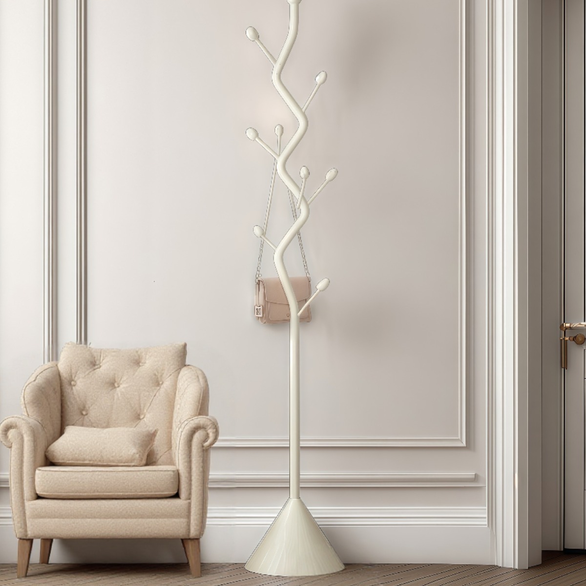 CABICO 월룸 쓰러지지 않는 모자걸이 가방걸이 옷걸이 행거, 화이트+화이트 44,800원