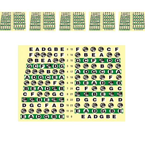 코네임 일렉기타용 지판 음계 계이름 외우기 스케일 스티커 2W1040, 6개 7,200원