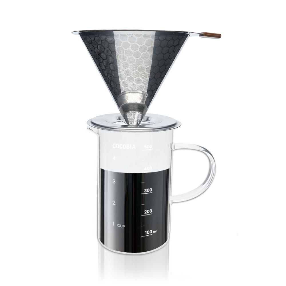 코코비아 스텐 커피 드리퍼 실버+내열유리 커피 서버 핸드드립세트 16,900원