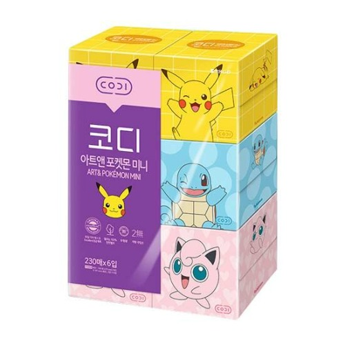 이살림 코디 아트앤 포켓몬 미니 230매 6개입, 230매, 6개 9,210원