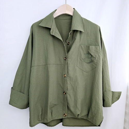 여성 빅포켓 셔츠 사그락 면혼방 자수 남방 자켓 오버빗 봄 여름 셔츠남방 25,900원