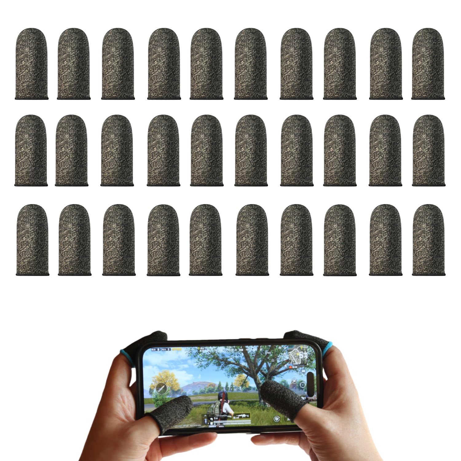 30개입 초박형 은섬유 게임용 손가락커버 스마트폰 게임용 엄지손가락세트, 흑색 1개, 1개, 흑색 8,900원