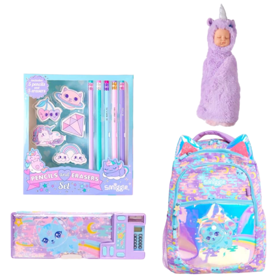 스미글/ 파어웨이 라일락 책가방 4종 세트 [책가방+팝아웃필통+파스텔 지우개연필세트+베이비 소프트 필통] , 호주정품 119,800원