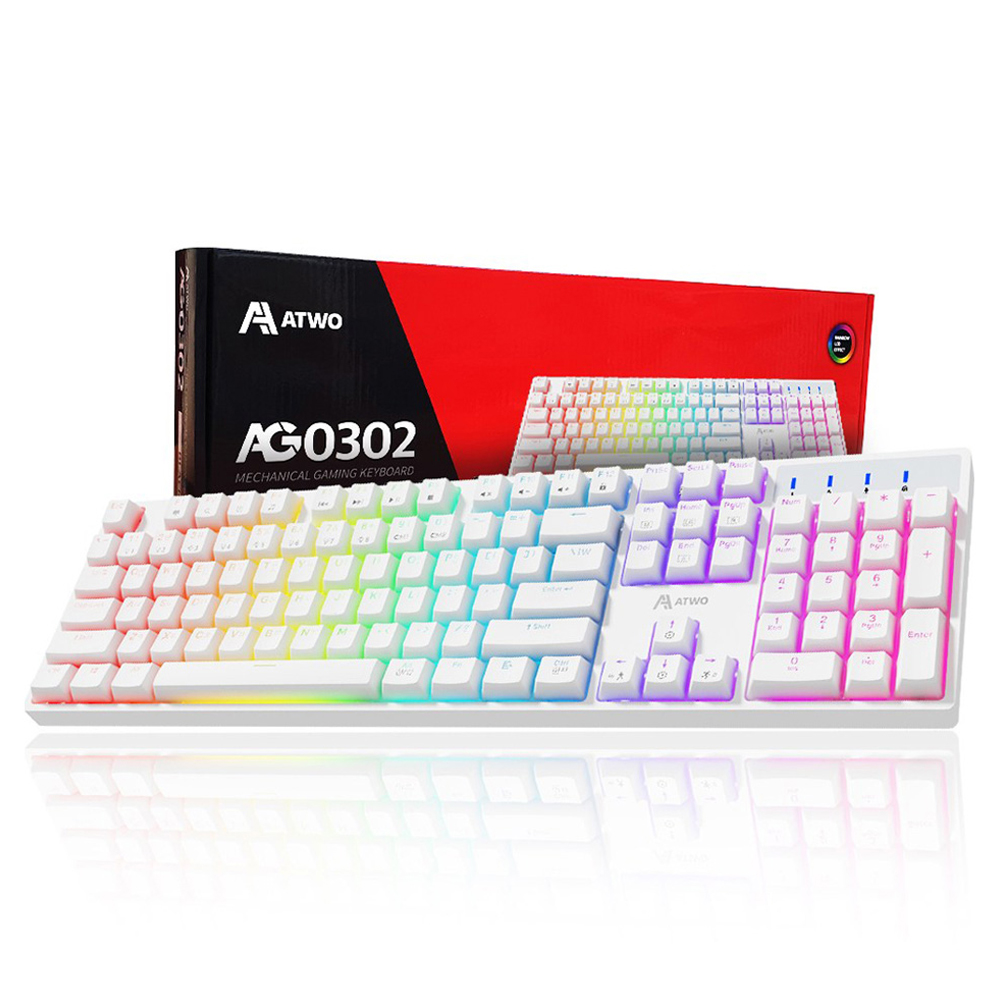 에이투 게이밍 LED 기계식 일반형 유선키보드, 화이트, AG0302, 갈축 59,900원
