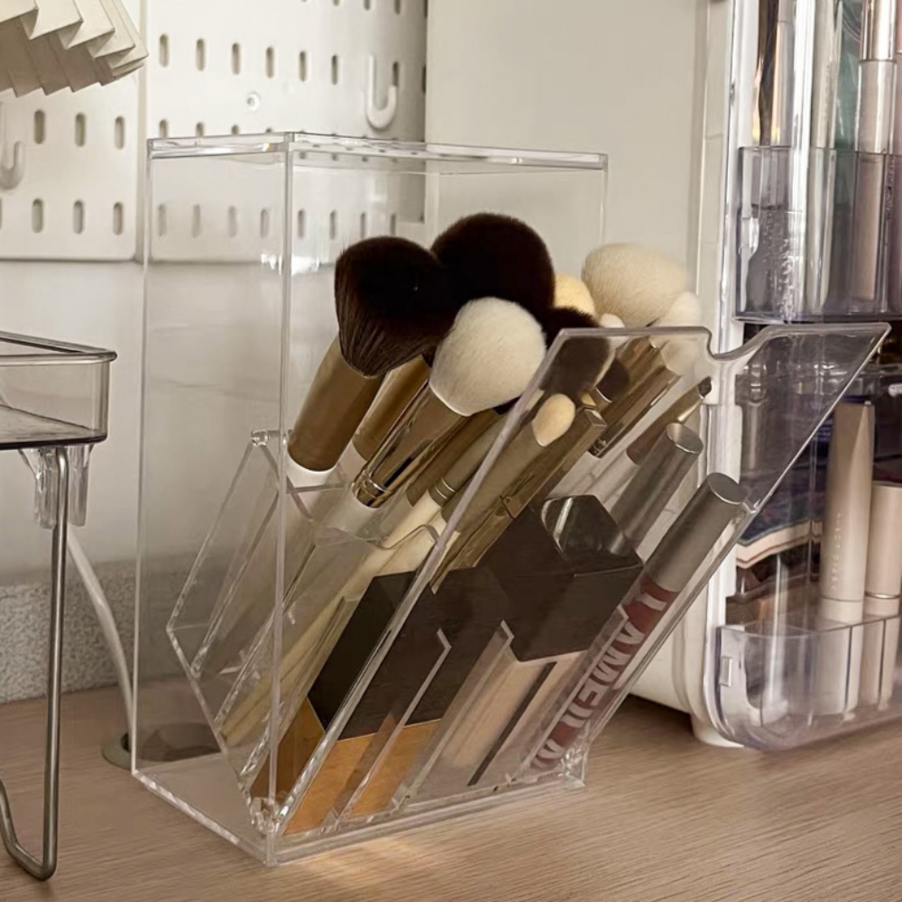 깔끔 수납 먼지차단 메이크업 브러쉬 보관함, 1개, 투명 16,400원