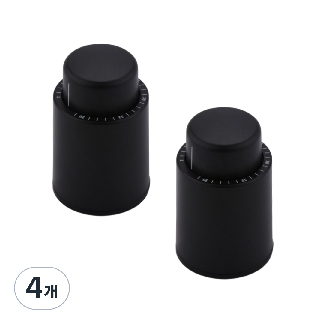 소소무역 진공 와인스토퍼 타이머 와인마개 2개입, 4개, 블랙 14,630원