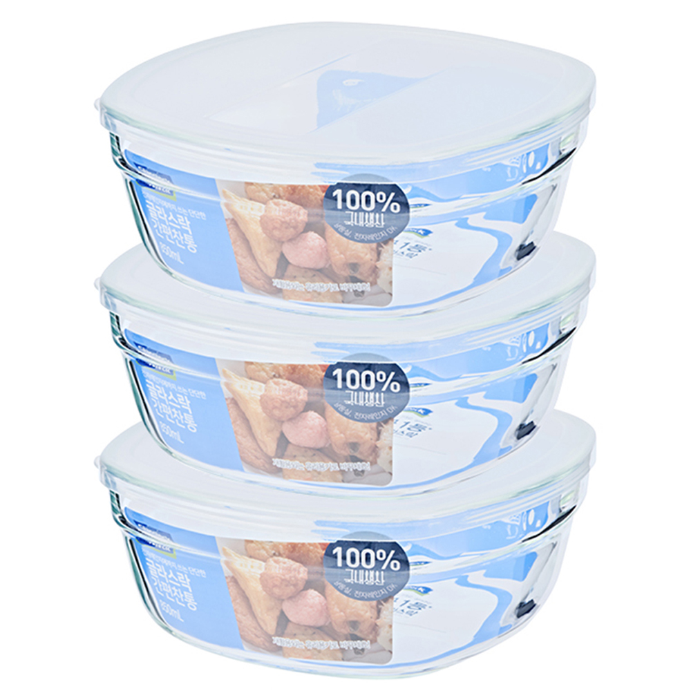 글라스락 내열 강화유리 간편 찬통 정사각 13,100원
