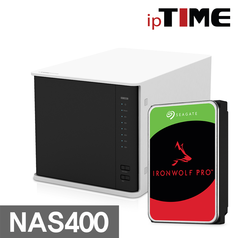 ipTIME NAS400 + 씨게이트 아이언울프 프로 40TB (10TB x 4EA) 2,650,000원