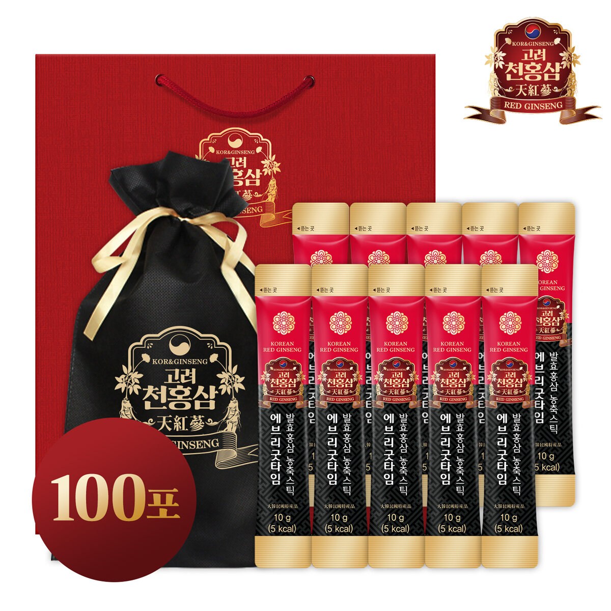 고려천홍삼 에브리굿타임 발효홍삼 농축스틱 10g x 100포 / 부직포+쇼핑백 증정 28,100원