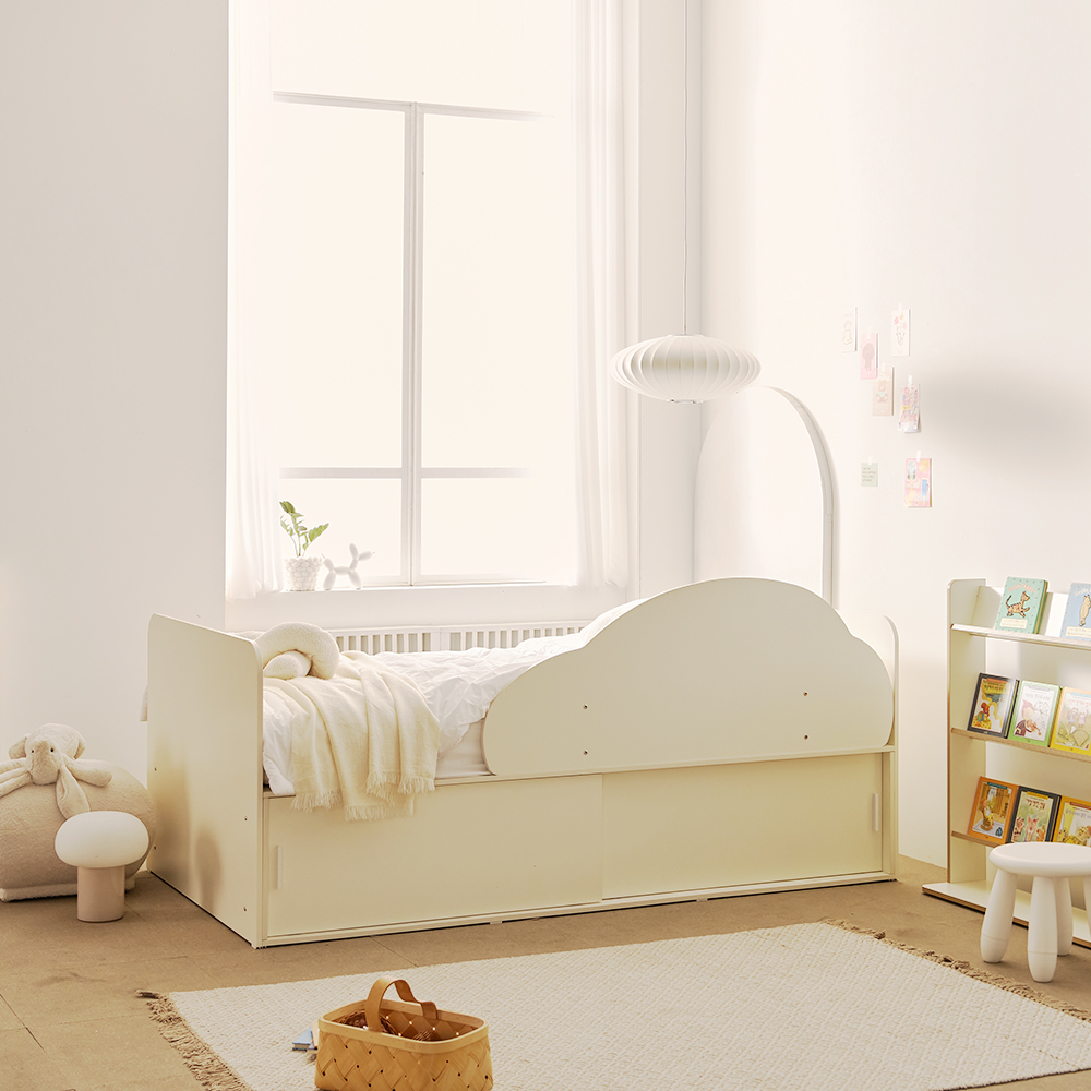 소르니아 아동용 토니 슬라이딩 빅 수납 침대 프레임 + 자동차 안전가드 + 매트리스 세트 방문설치 599,000원