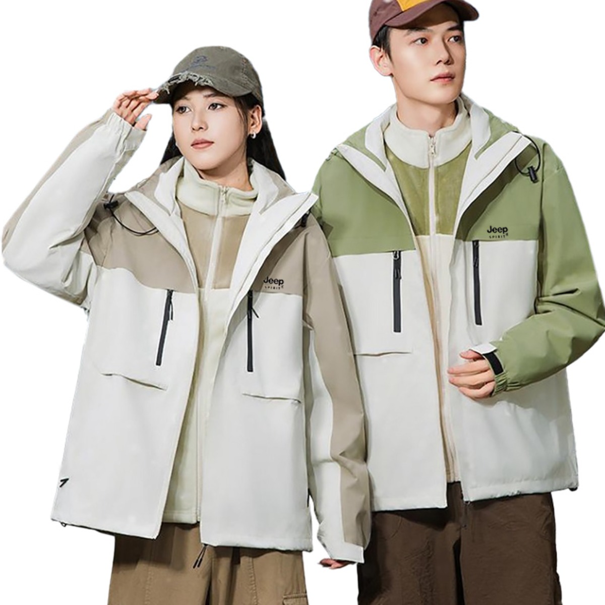 JEEP spirit (국내발송) 3in1 바람막이+후리스 내피세트 방수점퍼 바람막이 등산자켓 JPHJ02AS550 49,500원