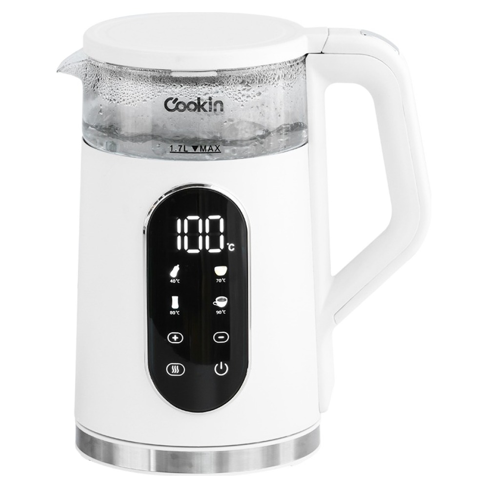 쿠킨 전자식 스마트 이중유리 전기포트 1.7L 29,800원
