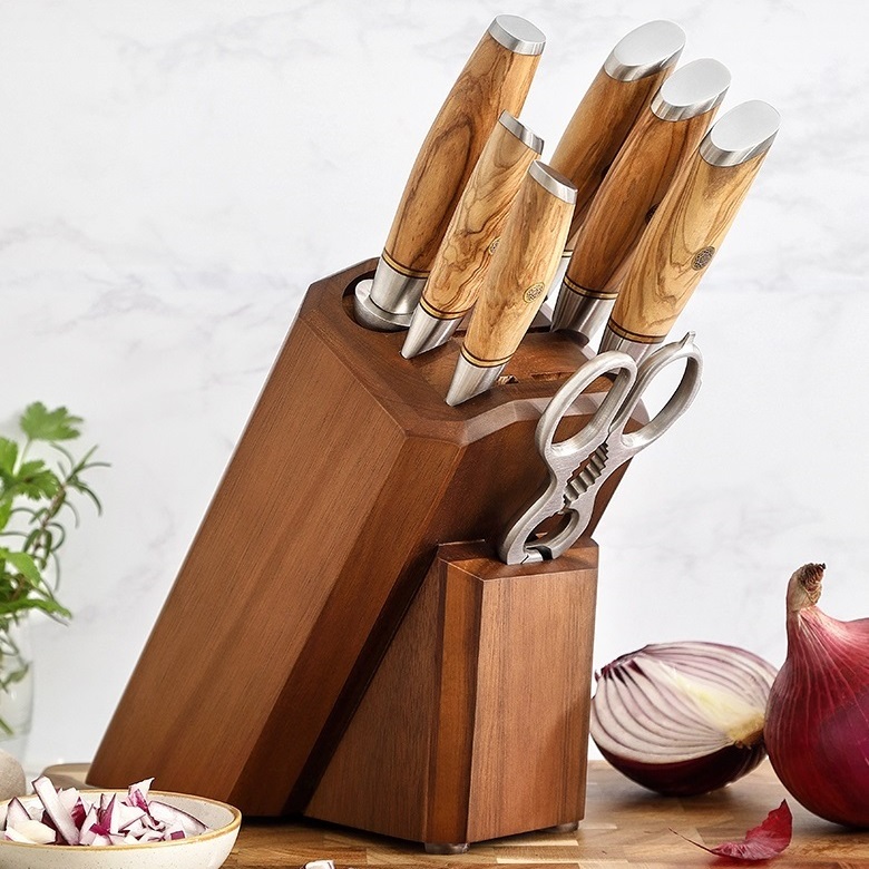 천연 아카시아 통나무 칼꽂이 칼보관함 칼집 칼거치대 칼블럭 주방장 식칼 정리함 신주오, 1개 51,900원