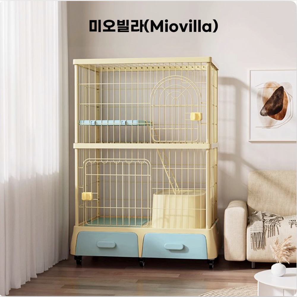 미오빌라 고양이호텔 캣타워 캣폴 캣워크 하우스 놀이터 해먹 철장 케이지 2단 3단 195,000원