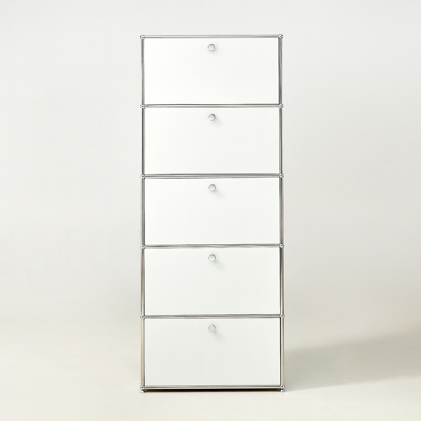 미드퍼 베이직 싱글5단 철제 미드센츄리 모듈 수납장 770x400x1900, 5단, 화이트, 화이트 929,000원