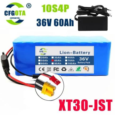 전기 자전거 배터리 18650 리튬 배터리 팩 고출력 배터리 전기 자전거 스쿠터 BMS 및 충전기 60Ah 10S4P 36V 500W 1000W 59,900원