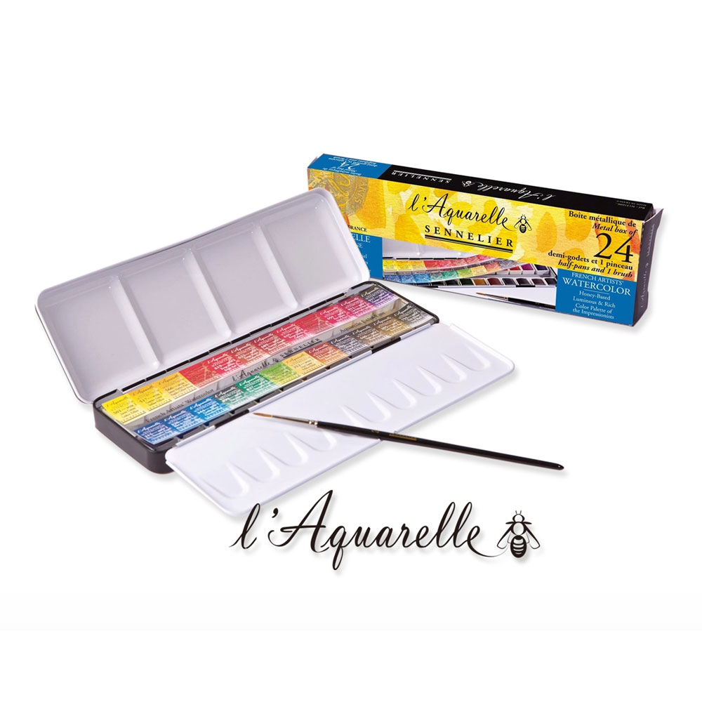 시넬리에 전문가용 최고급 수채고체케잌 수채물감 24색 메탈박스 258,340원