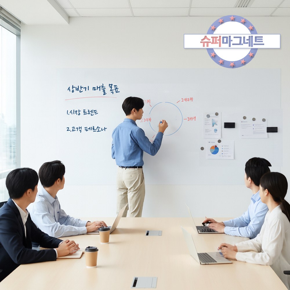 화이트보드 1미터 재단 연장가능 붙이는 화이트보드, 1미터 x 고정폭 1200mm_구매수량 연결재단 31,000원