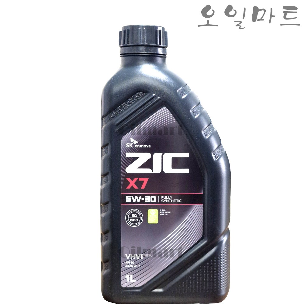 오일마트 SK 지크 ZIC X7 5W30 1리터 SQ 합성 가솔린엔진오일 최신 SQ등급으로 업그레이드 7,640원