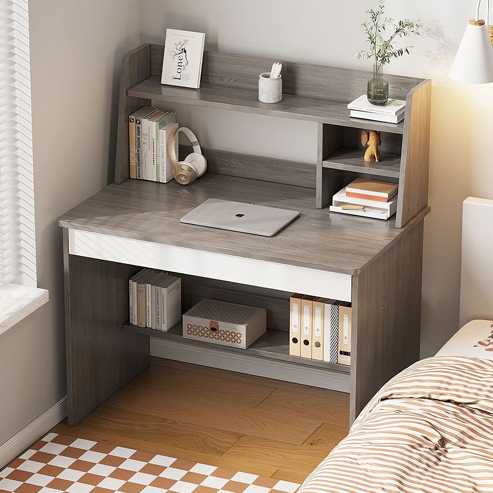 원룸 서재 공부 사무용 1인용 일자형 미니멀 수납형 책상, 그레이 97,000원