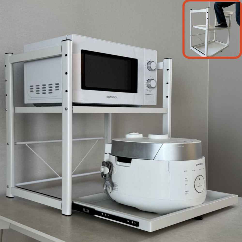 BONITO 높이조절 슬라이딩 주방 다용도 수납장, 2단, 웜화이트 52,900원