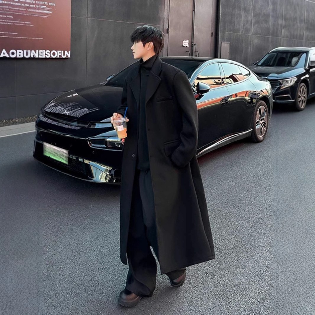 STYLE DR 가을겨울 계절 롱블랙트렌치코트고급스러운정장문직코트 46,800원