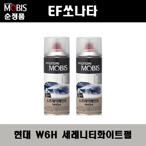 순정품 현대 EF쏘나타 W6H 세레니티화이트펄(2개가 한세트) 스프레이 자동차 도색 차량용 카페인트 24,000원